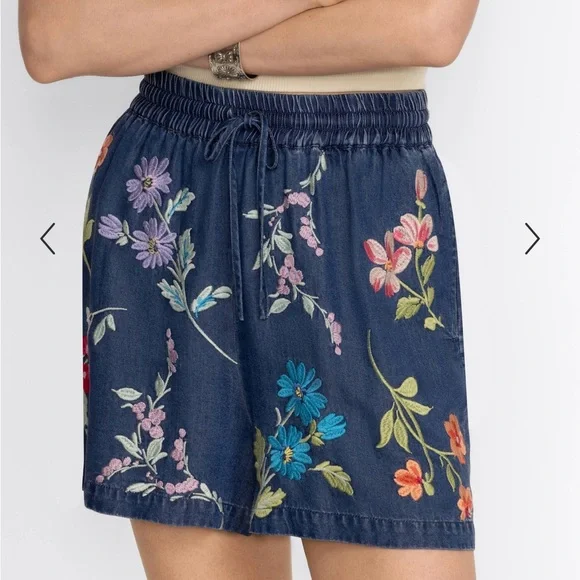 JHONNY WAS Evangeline drawstring shorts size Medium - Picture 1 of 9